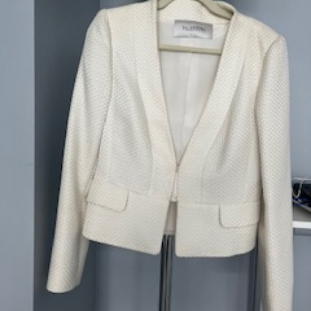 Valentino jacket- off white- cotton and silk blend-size 10